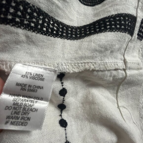 For Cynthia Womens Embroidered Linen Blend 3/4 Sleeve Shift Dress Large New $120 - Picture 4 of 10